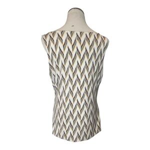 White House Black Market Chevron Sleeveless Top, Size XL